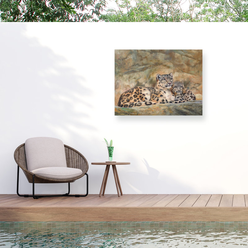Toile d'extérieur David Stribble Snow Leopards 2024, H 24 po x l 32 po