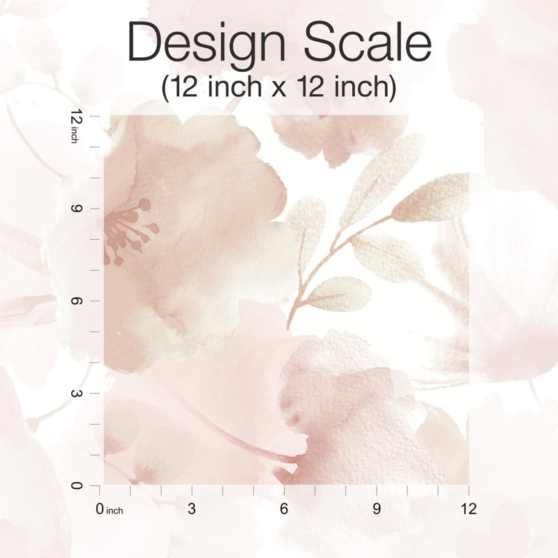 Floral Wallpaper Roll, Blush