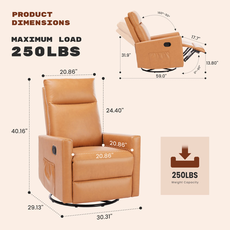 Fauteuil inclinable et berçant Rocker, Orange