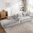 103-inch Cloud Modular Sofa Set, Living Room Bone-Free Chenille Fabric Sofa, Modular Sectional Sofa with Deep Recliner, Three-Seater L-Shaped Bone-Free Sofa for Living Room, No Assembly Required-1414056961-1414056963
