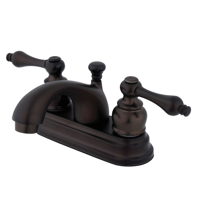 Kingston Brass Vintage Two-Handle 3-Hole Deck Mount 4" Centerset Bathroom Faucet with Plastic Pop-Up, Oil Rubbed Bronze