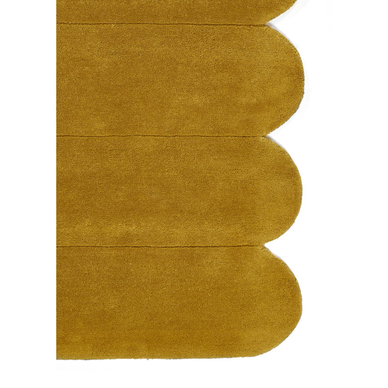 Dabria Hand Tufted Solid Wool Turmeric Runner Rug