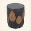 Table d'appoint d'extérieur en béton léger avec motif de feuilles, durable et élégante pour la décoration de patio
