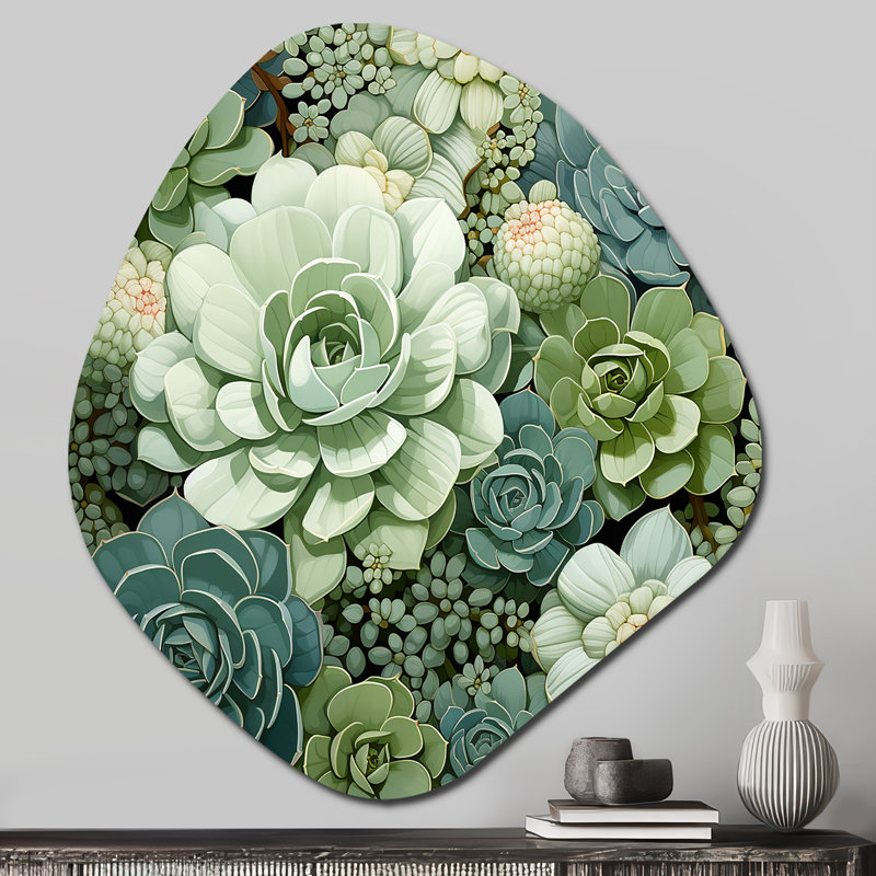 Lonsdale - Succulent Nebula Shape, art mural asymétrique en métal, H 28 po x l 25 po