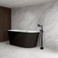 Baignoire autoportante en acrylique 59 po. X 29,5 po., Baignoire de trempage autoportante, Drain chromé Toe-tap-102403339