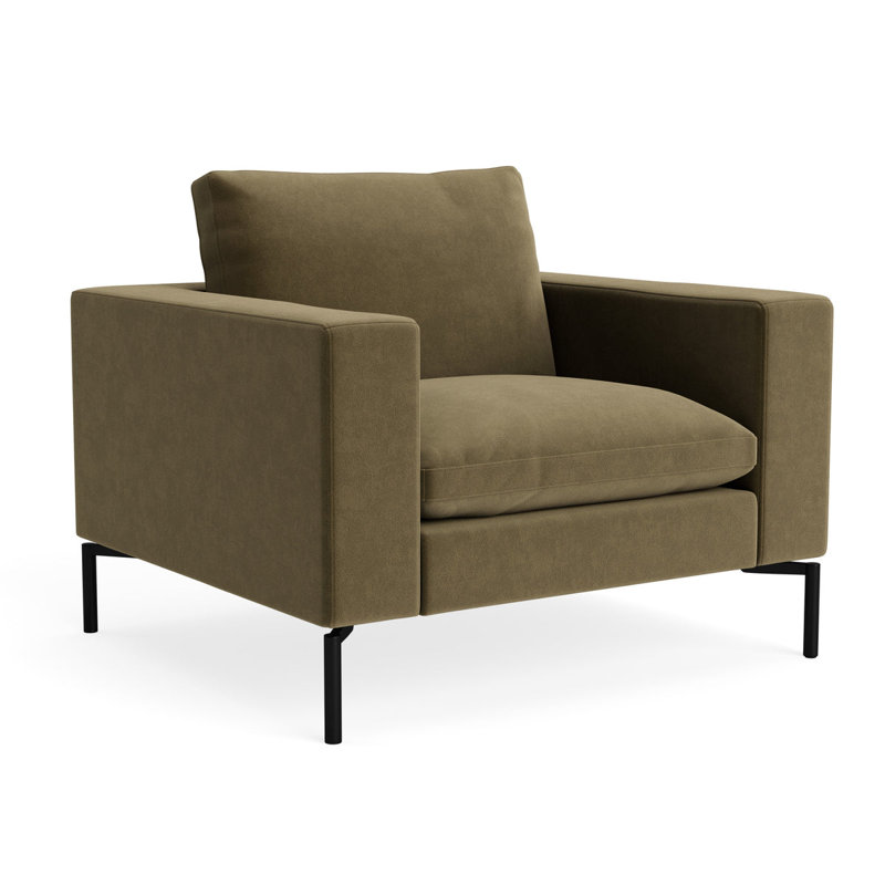 MTO - La nouvelle chaise longue standard avec pieds noirs, Velours de mousse