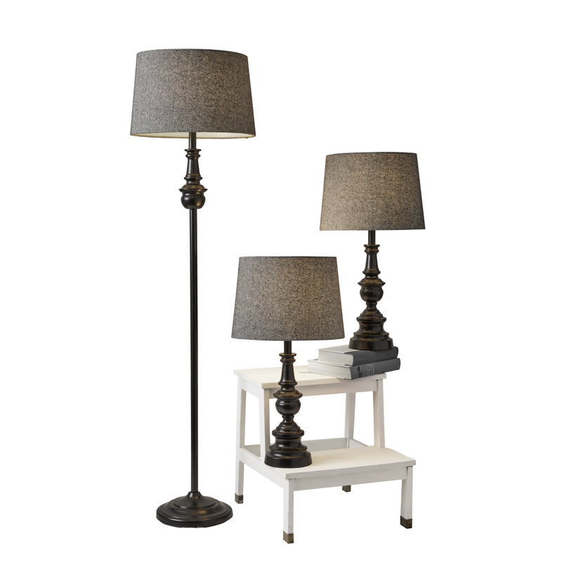 Chiu 60'' Black Column Floor Lamp, Gray