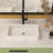24"x14" White Ceramic Rectangular Vessel Bathroom Sink