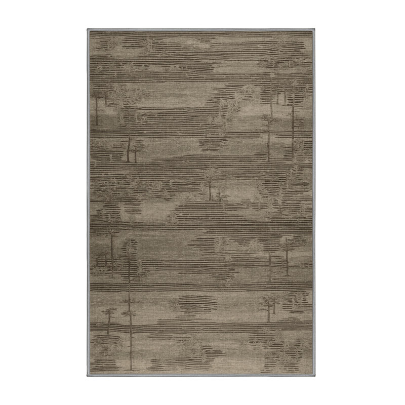 Tapis gris art déco lavable à la machine, Rectangulaire 8 pi x 12 pi