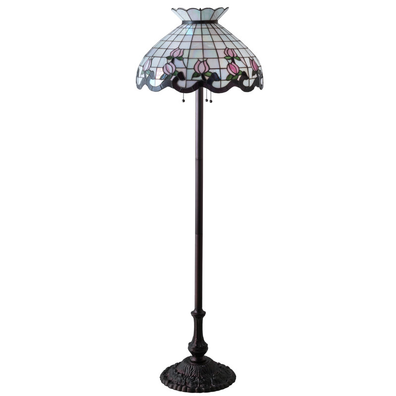 Lampe sur pied 62 "haute rose, Gris / Rose