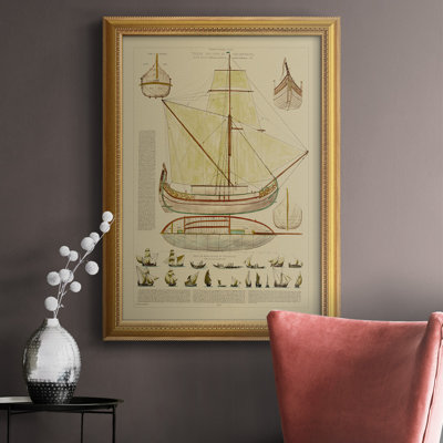 " Antique Ship Plan I " Painting Print