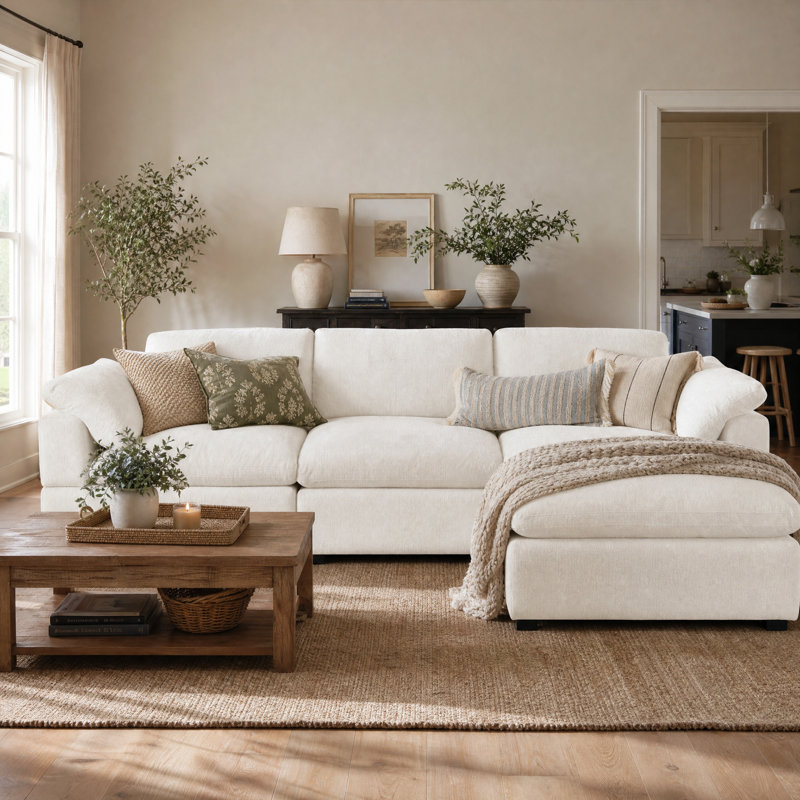 Canapé modulaire Alyciana, Polyester beige