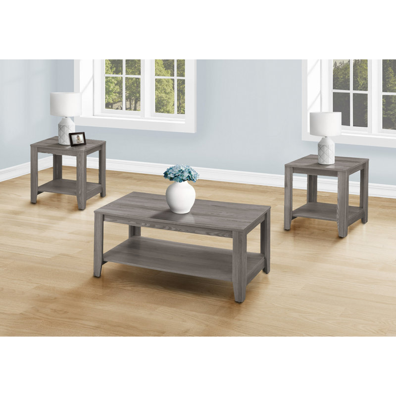 Ensemble de table, ensemble de 3 pièces, café, bout, côté, décor, salon, Gris