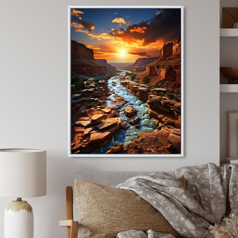 Bendte Majestic Stormscape, H 20 po x l 12 po x P 1 po, Cadre flottant blanc