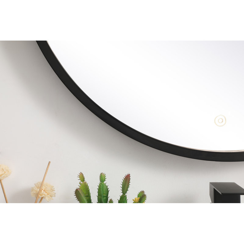 Miroir de salle de bain Pickard, Noir, 28 po x 28 po
