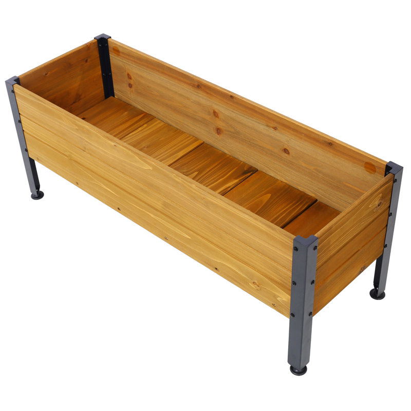 Lit surélevé rectangulaire en bois pour jardin