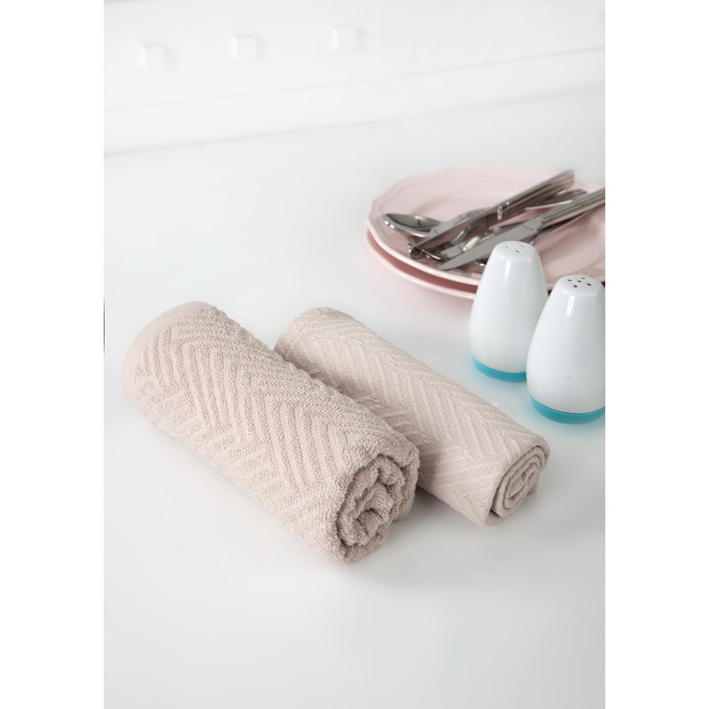 Cotton Jacquard Dish Cloth Kitchen Towel, Beige