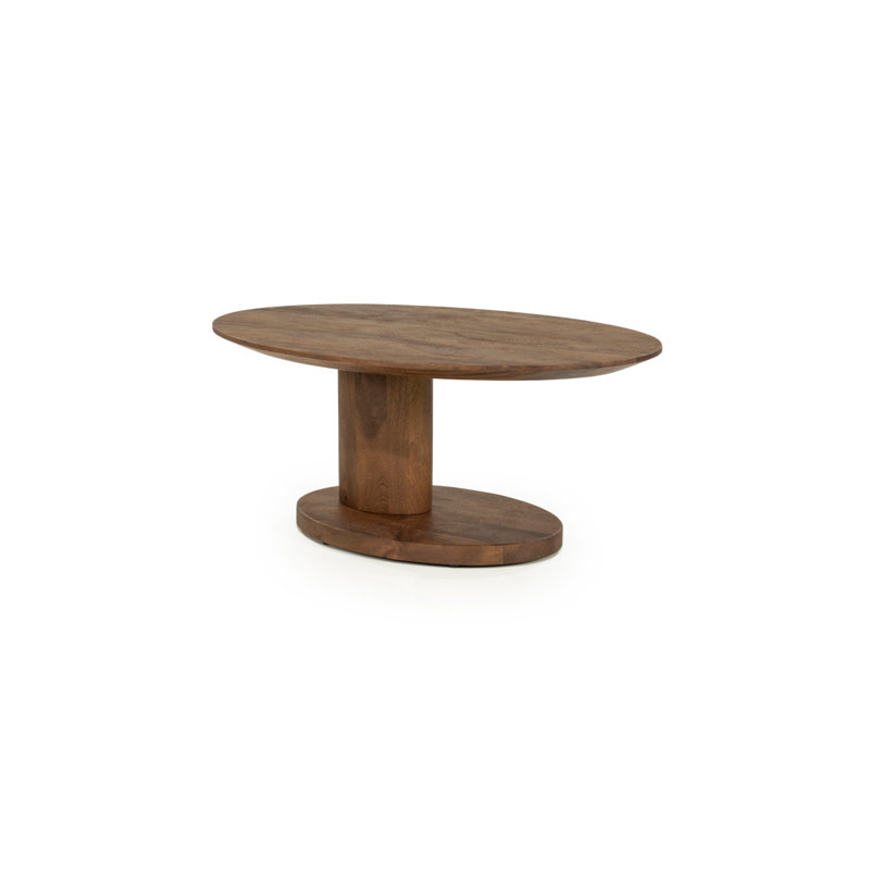 Novia Solid Wood Coffee Table, Light Brown, 14" H x 35" L x 24" W