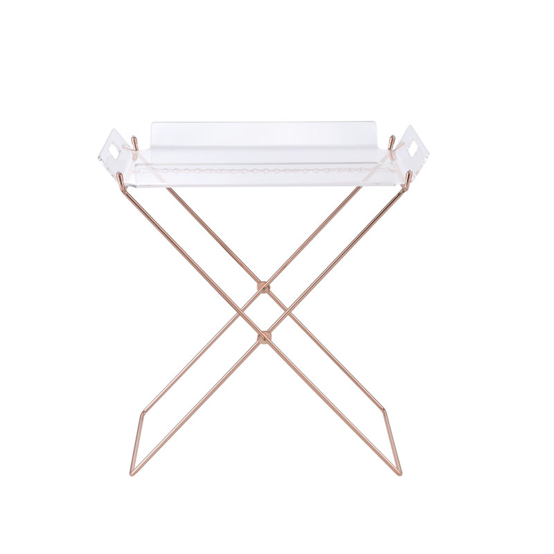 Table-plateau en acrylique et cuivre transparent Cercie