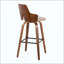 Tabouret de bar à hauteur fixe avec pivot en bois avec repose-pieds rond en métal - ensemble de 2