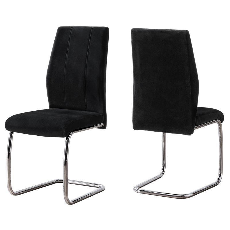 Carvalho Dining Chair, Side, Upholstered, Kitchen, Dining Room, Black, Silver