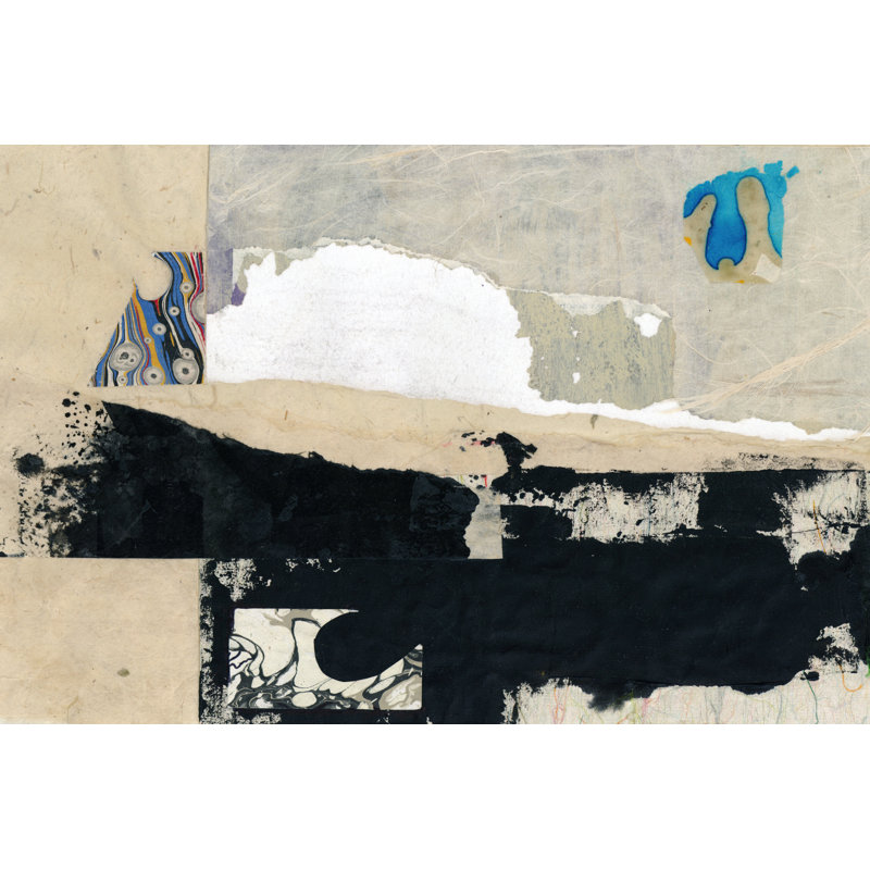 «Modern Collage VI» par Elena Ray - peinture sur toile tendue, H 12 po x l 18 po x P 1,25 po
