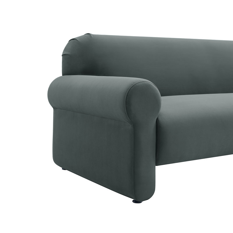 Canapé en velours 84 pouces Teel Furniture Keelee, Velours gris