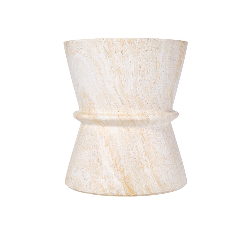 Table d'appoint extérieure en forme de sablier U_Style, table d'appoint contemporaine en béton avec texture de pierre simulée, table de bout d'extérieur pour salon, jardin.