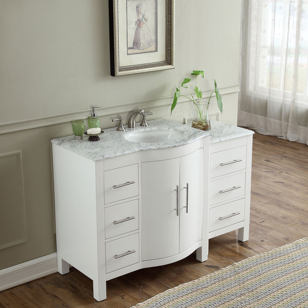 Ateeq 54'' Single Bathroom Vanity with Stone Top Wade Logan®