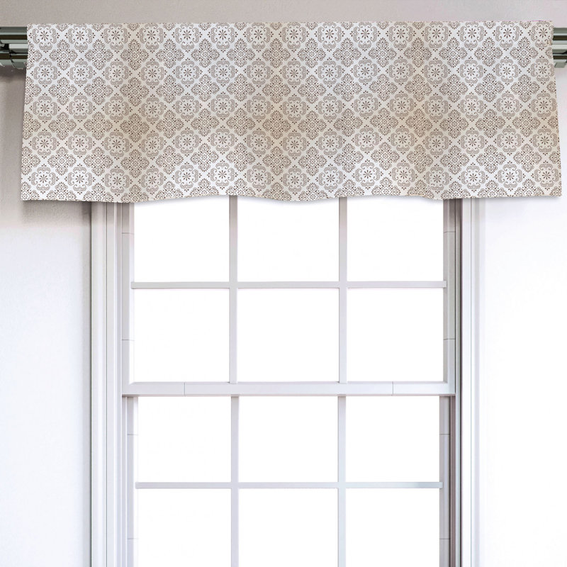 Sateen Damask Ruffled Window Valance
