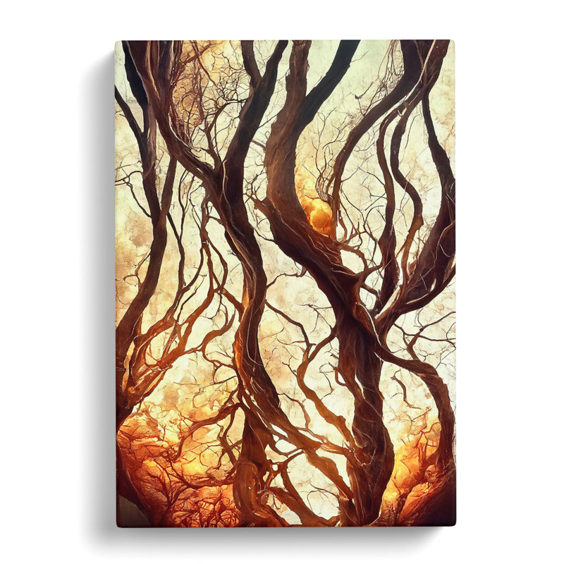 Abstract Autumn Tree No.2 - Wrapped Canvas Print, 50cm H x 35cm W