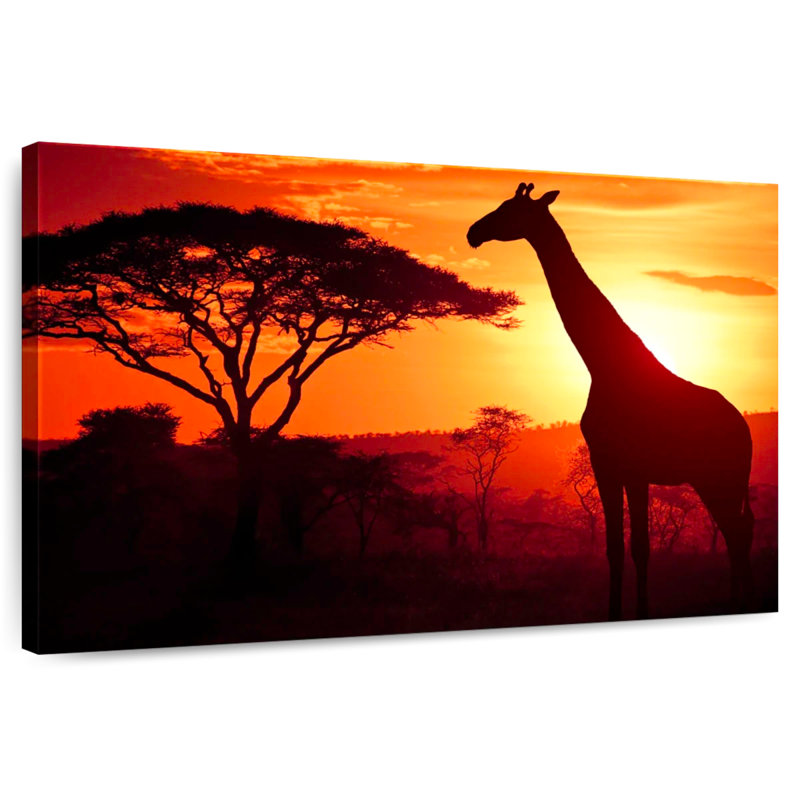 Brampt silhouette de girafe d'Afrique, H 16 po x l 24 po