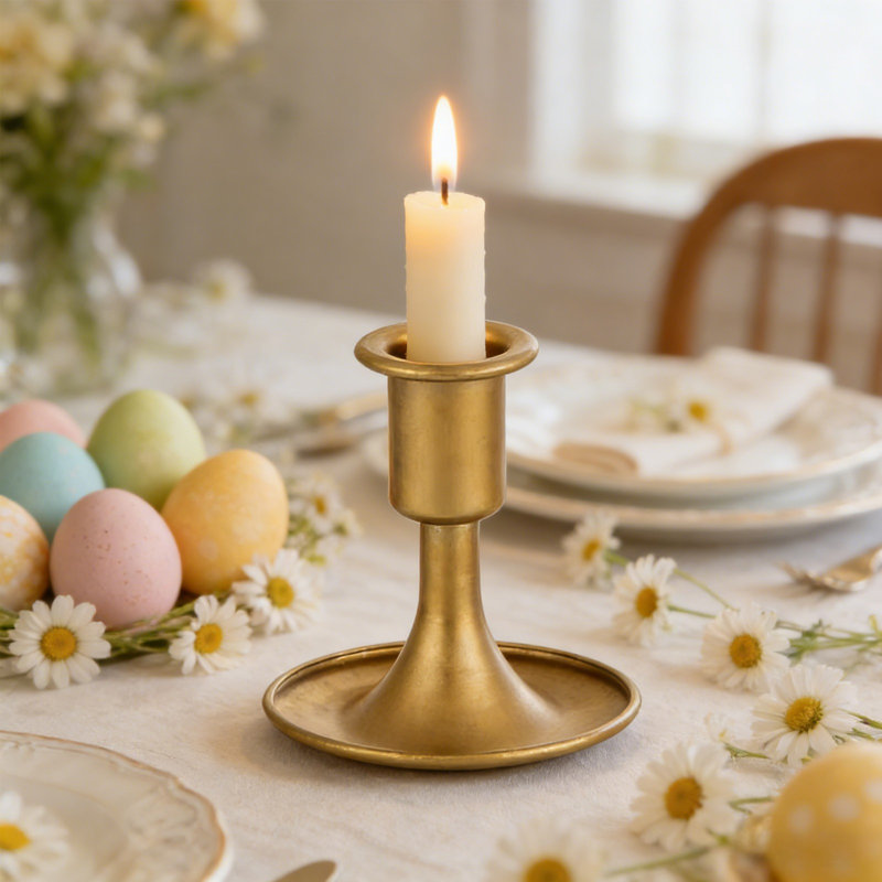 Gold Candle Stick Candle Container Table Centerpiece Wedding Reception Festive Christmas Mantel Decoration Or Home Decor