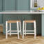 Tabouret de bar avec siège en corde tissée à la main - Tabouret à hauteur de comptoir de 24 po pour la cuisine, le bar ou la salle à manger - Tabourets de bar en bois (blanc)-816849663