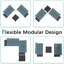 Ensemble de conversation modulaire en PEHD moderne 3 pièces avec table basse