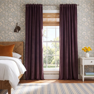 Matte Velvet Room Darkening Curtain Panel Set