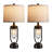 27” Rustic Farmhouse Table Lamp Set With Night Light And USB Ports (Set of 2)-117105044