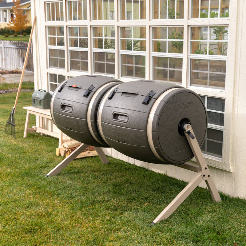 Lifetime 100 Gallon Dark Brown Polyethylene Dual Bin Rotating Composter