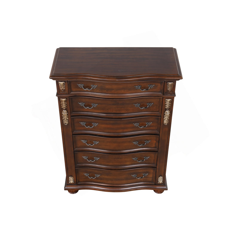 Commode 6 tiroirs 40 po Morganne, Cerise
