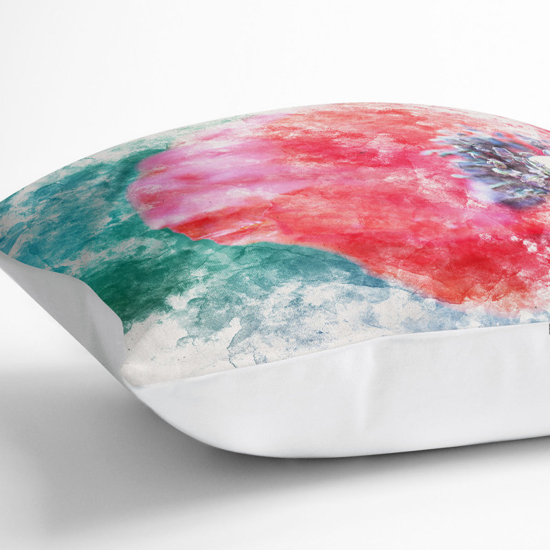 Abstract Square Cushion, White, 40cm H x 40cm W x 15cm D