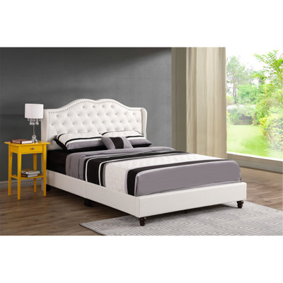 Transitional Full Upholstered Bed In Navy Blue