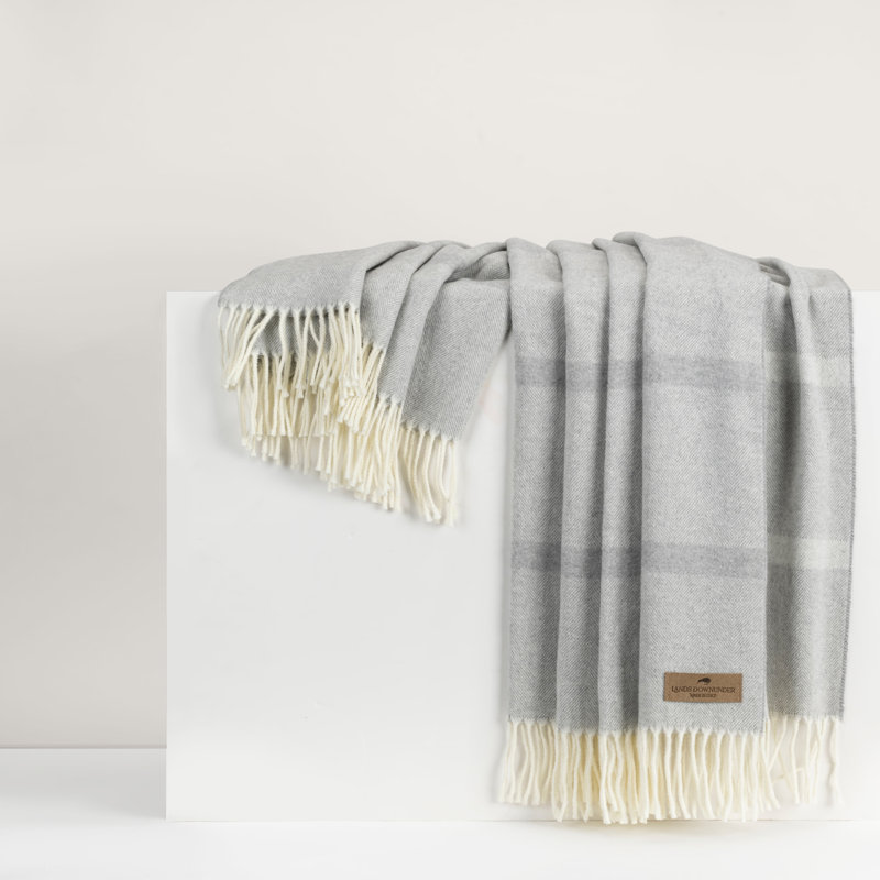 Montauk Stripe Herringbone Throw, Pebble
