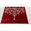 Tapis rouge noué à la main 5 x 8 pi avec motif d'arbres botaniques pour le salon