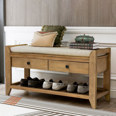 Banc de rangement polyvalent pour chaussures avec siège rembourré et tiroirs
