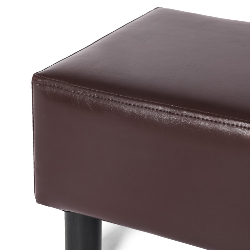 Sciacca Faux Leather Ottoman, Brown