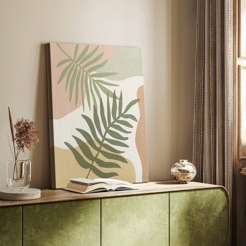 Palmier Mid-Century II - galerie Cavas, H 27 po x l 18 po