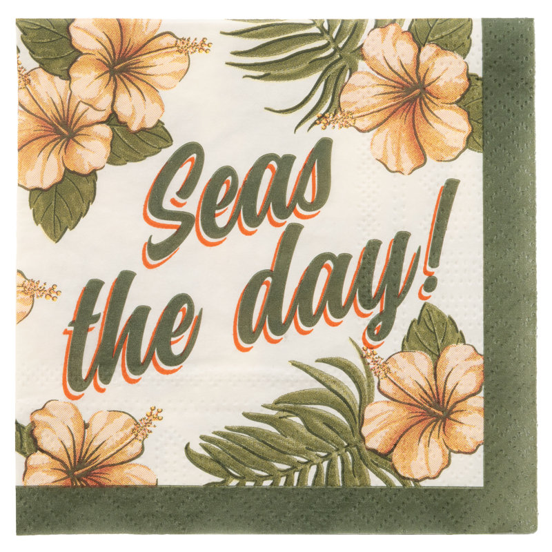 Serviettes en papier cocktail «Seas The Day»