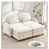 Beige blanc + 2 sièges + 2 repose-pieds