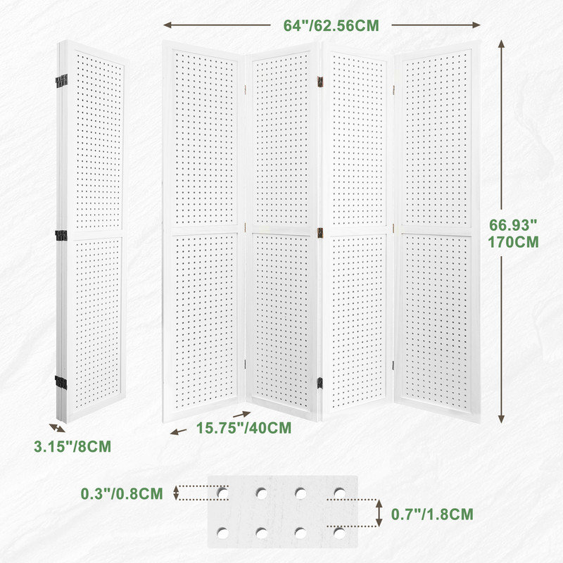 Cloison pliante à panneau 5,6 pi, 4, Blanc