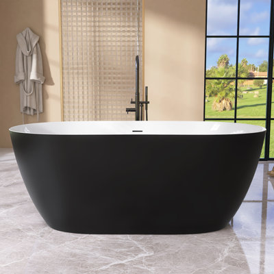 51'' x 27.5'' Freestanding Soaking Acrylic Bathtub